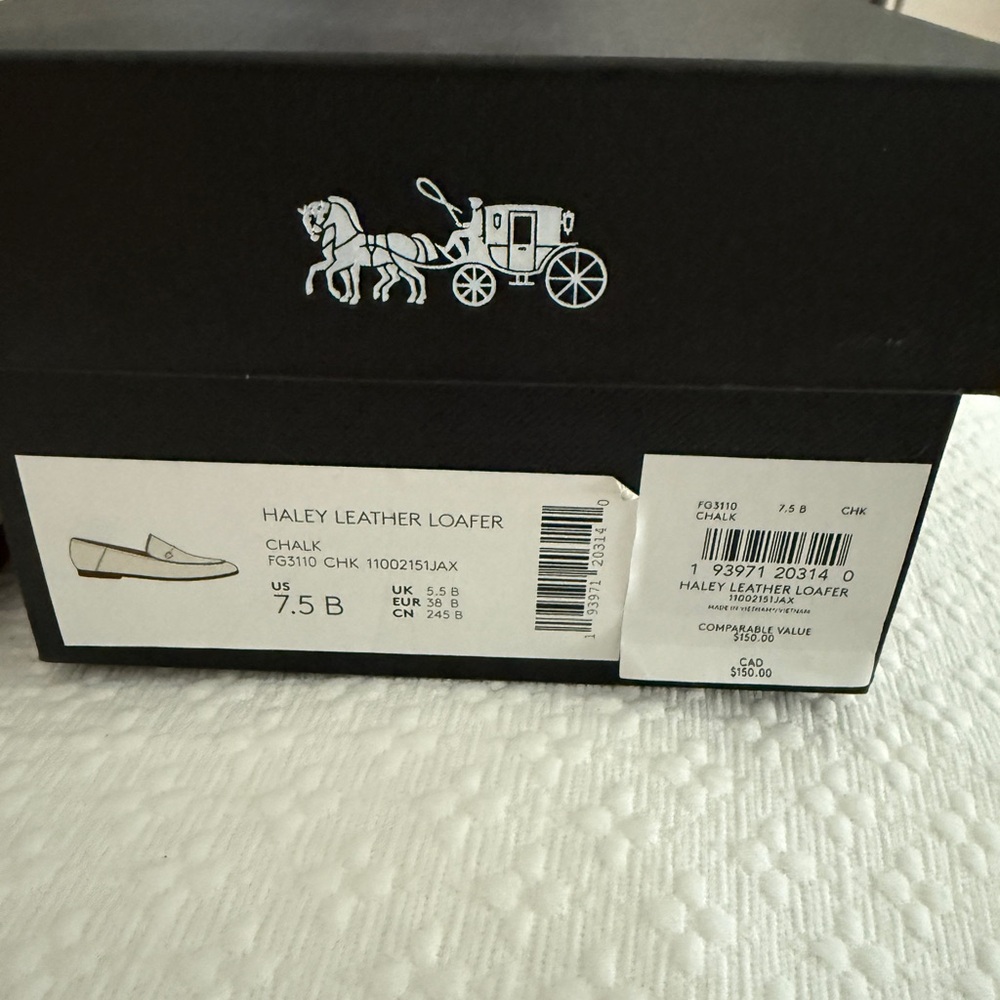 Coach Cream Loafers with Gold Accent - Picture 2 of 6